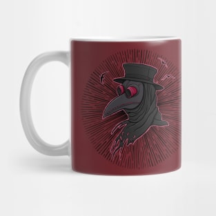 Pink Creepy Plague Doctor Steampunk Style Illustration Mug